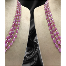 Ruby Maniya Long Necklace with Shell Pearls